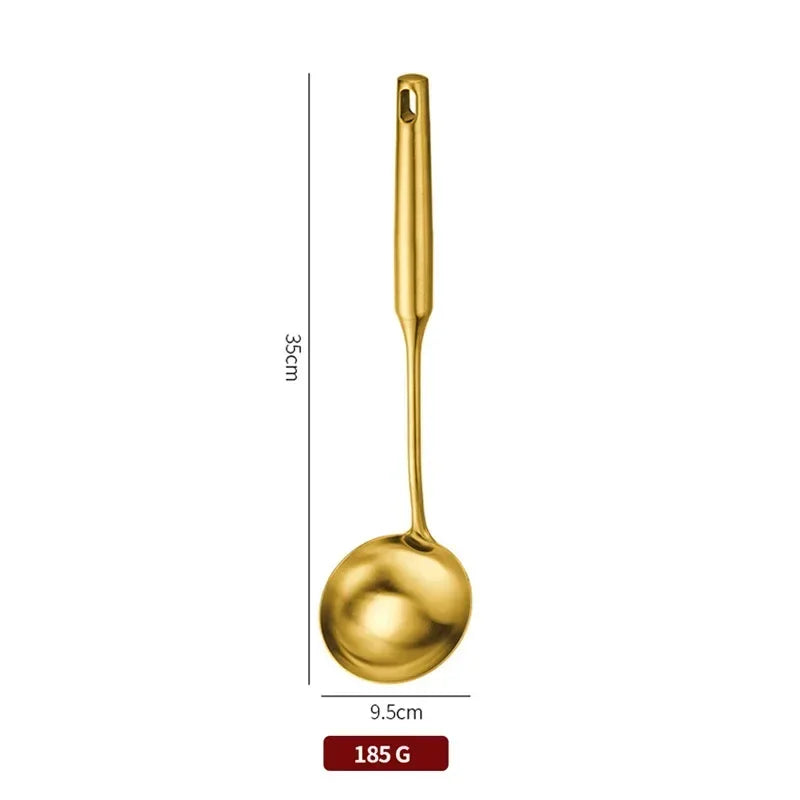 Conjunto De Utensílios De Cozinha Em Aço Inoxidável, Colher De Cozinha, Colher, Acessórios Para Casa, Ferramentas De Cozinha, Luxo, 7Pcs