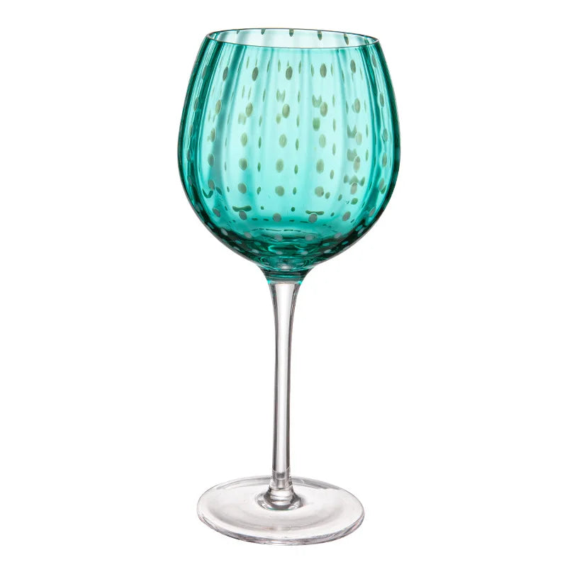 Taça de Cristal Colorida Design Pontilhado - 450ml