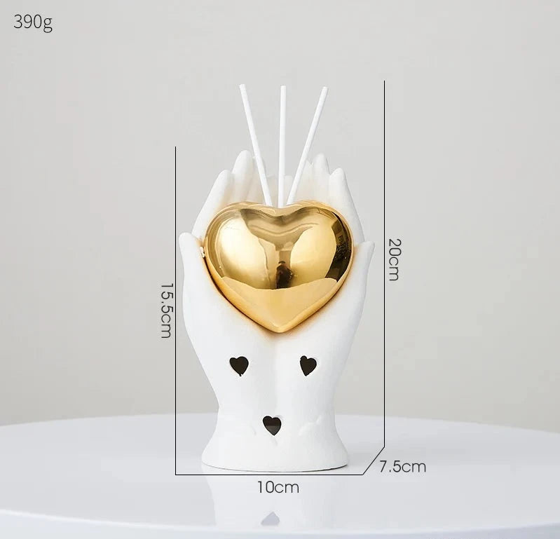 Linha Ornamentos Coração 3 Modelos em Cerâmica