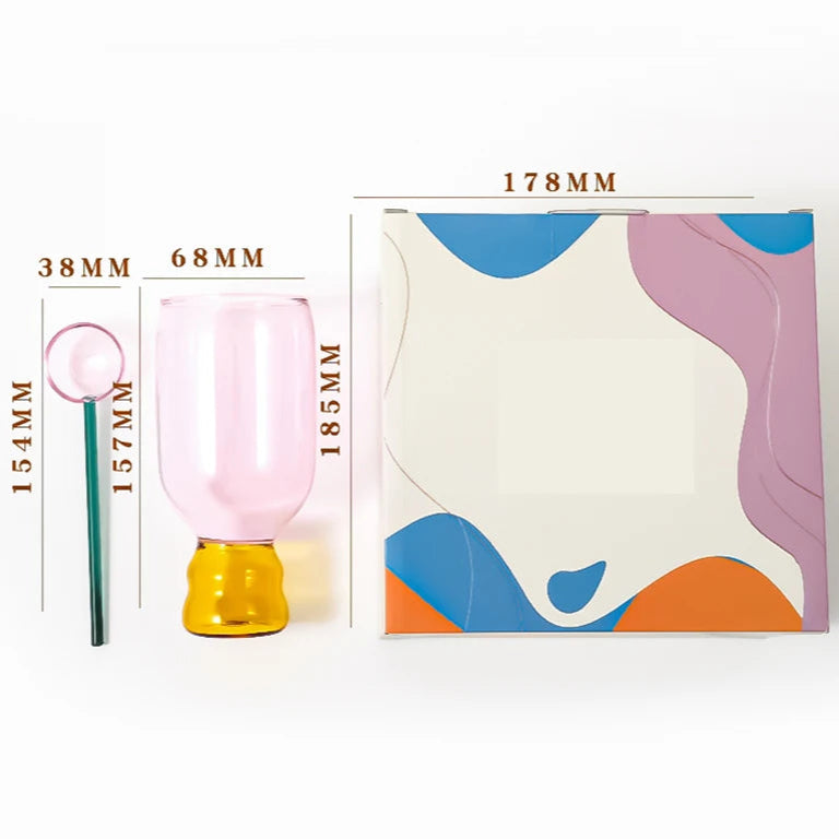 Caneca Bicolor sem Alça com Colher - 350ml