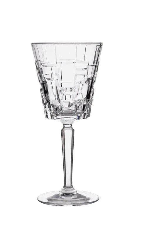 Taças de Cristal com Alto Relevo Retangular