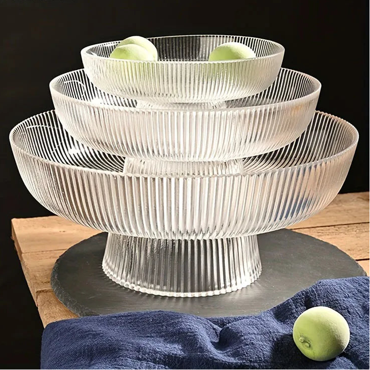 Fruteira de Vidro com Base Pedestal