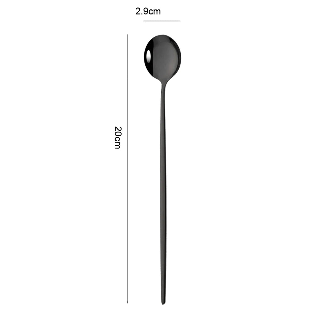 Kit Colheres de Aço Inox com Cabo Longo - 10pcs