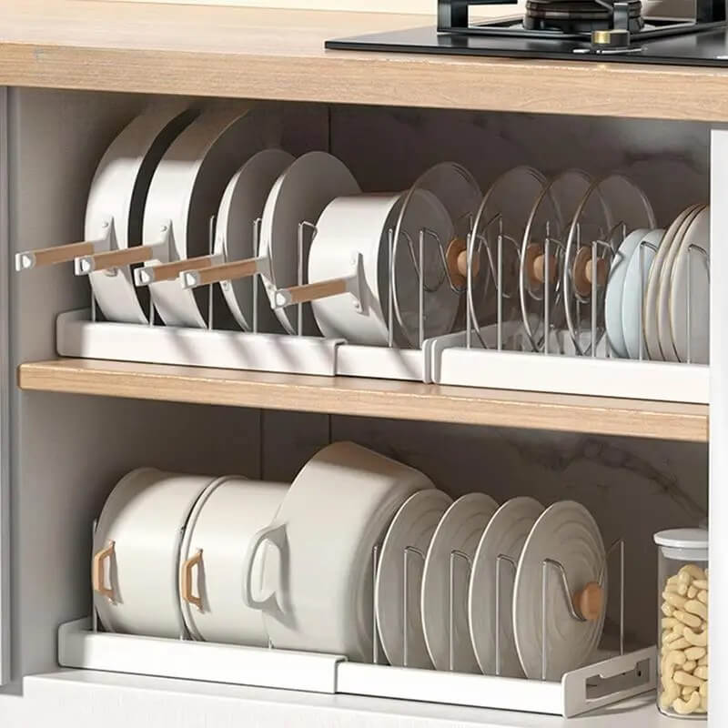 Organizador de Panelas em Aço Inox Expansível