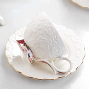 Conjunto Xícara Flores Bordada - 2pcs