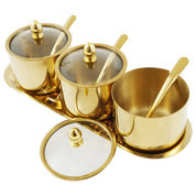 Caixa de tempero do aço inoxidável, conjunto de 2 temperos recipiente com colher, prateleira de especiarias, potes pimenta