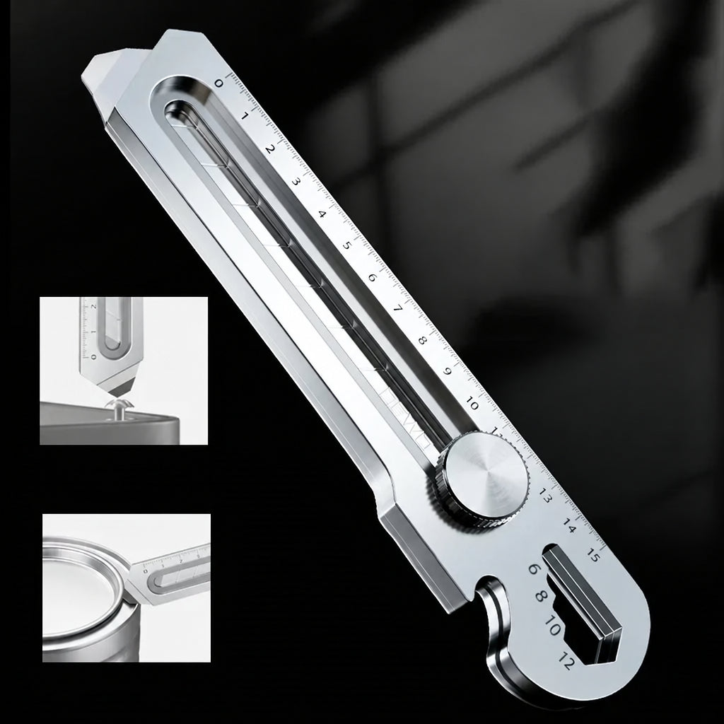 Estilete Profissional Multifuncional 6 em 1 em Aço Inox 18mm