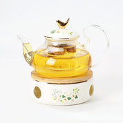 Conjunto De Bule De Flor Pyrex, Base De Aquecimento De Velas, Chaleira De Chá