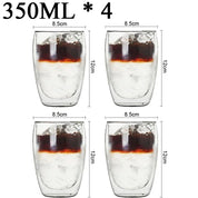 Conjunto Copos de Vidro Parede Dupla 2 e 4 Pcs