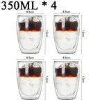 Conjunto Copos de Vidro Parede Dupla 2 e 4 Pcs