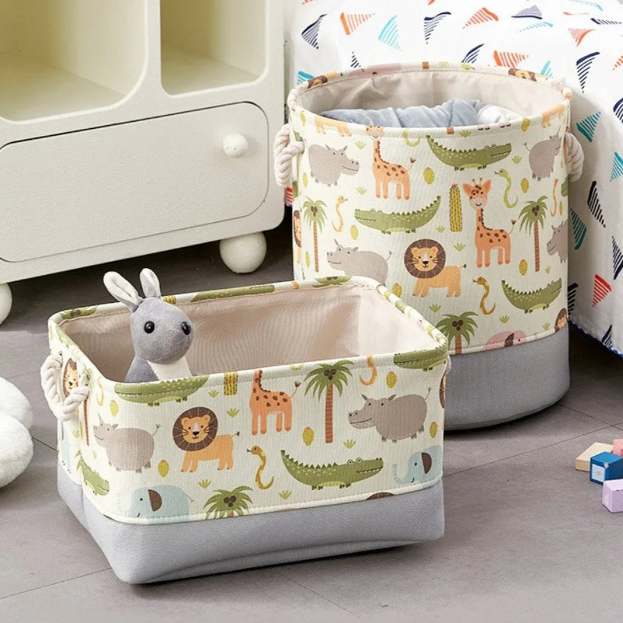 Cesta Dobrável Infantil de Armazenamento com Estampas Divertidas