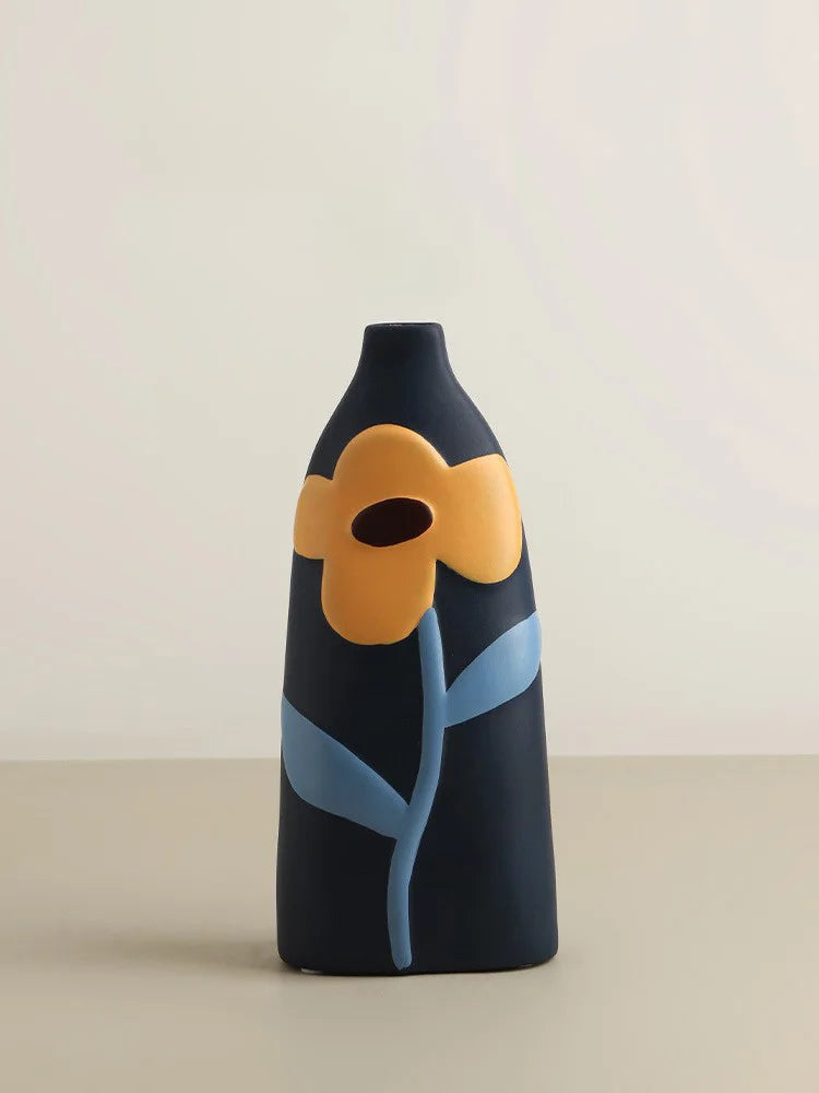 Desktop Vaso De Flor De Cerâmica, Arranjo De Flores, Sala De Estar Criativa, Decoração De Casa, Morandi Pintado Dispositivo