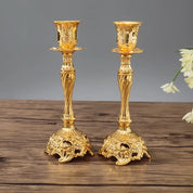 Castiçais Gold em Metal Kit 2 Pcs