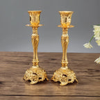 Castiçais Gold em Metal Kit 2 Pcs