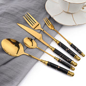 Jogo Talheres Dinamarquês Inox Cerâmica 24 Pcs