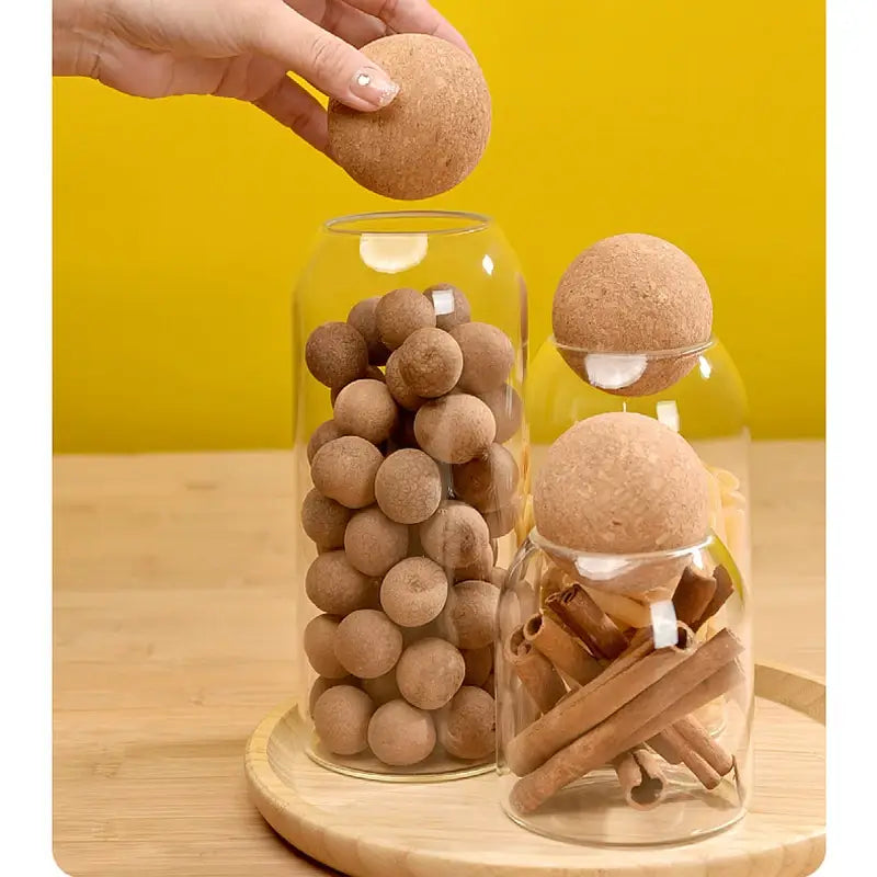 Pote com Tampa de Cortiça 3 Tamanhos