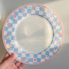 Prato Cerâmico Tulipa Azul e Branco