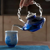 Bule Azul de Vidro com Infusor de Chá
