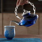 Bule Azul de Vidro com Infusor de Chá
