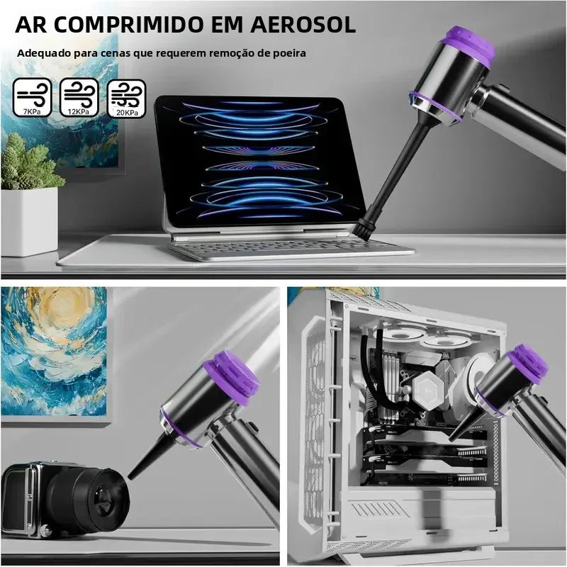 Aspirador de Pó Portátil 4 em 1 Sem Fio para Carro e Casa
