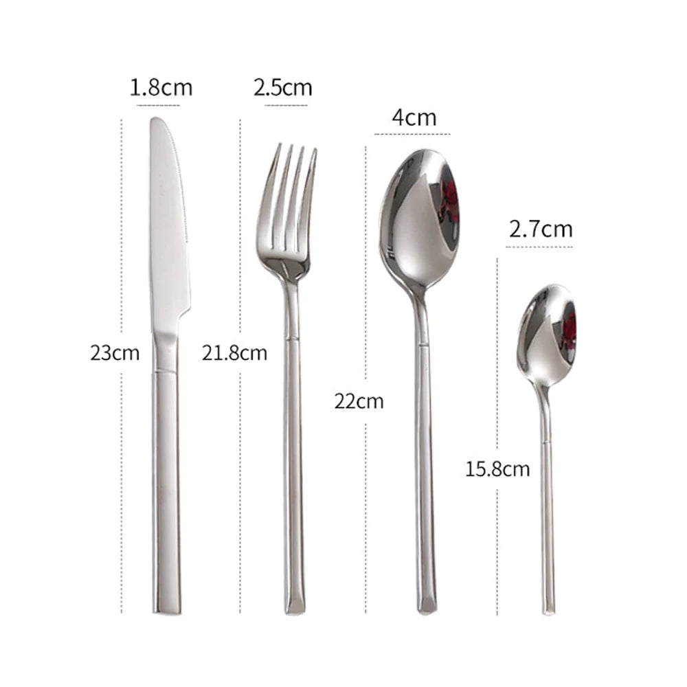 Conjunto Talheres de Aço Inox Luxo - 4 Peças