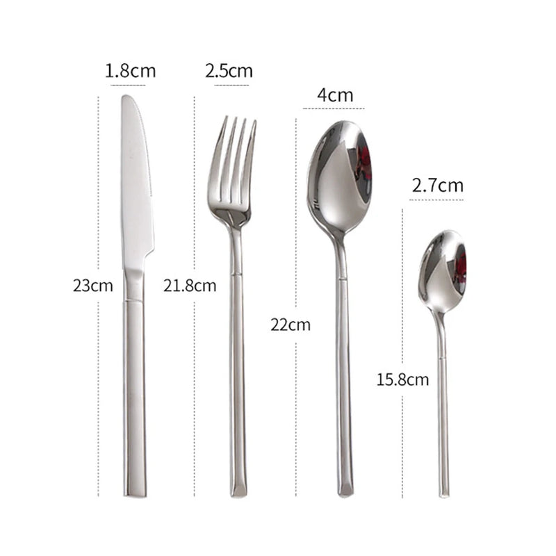 Conjunto Talheres de Aço Inox Luxo - 4 Peças