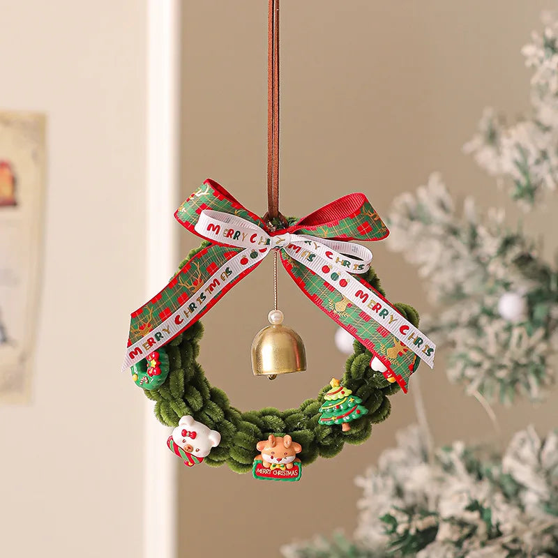 2025 amazon venda quente guirlanda de natal cena decoração pingente de carro decoração de árvore de natal pingente de porta de ano novo