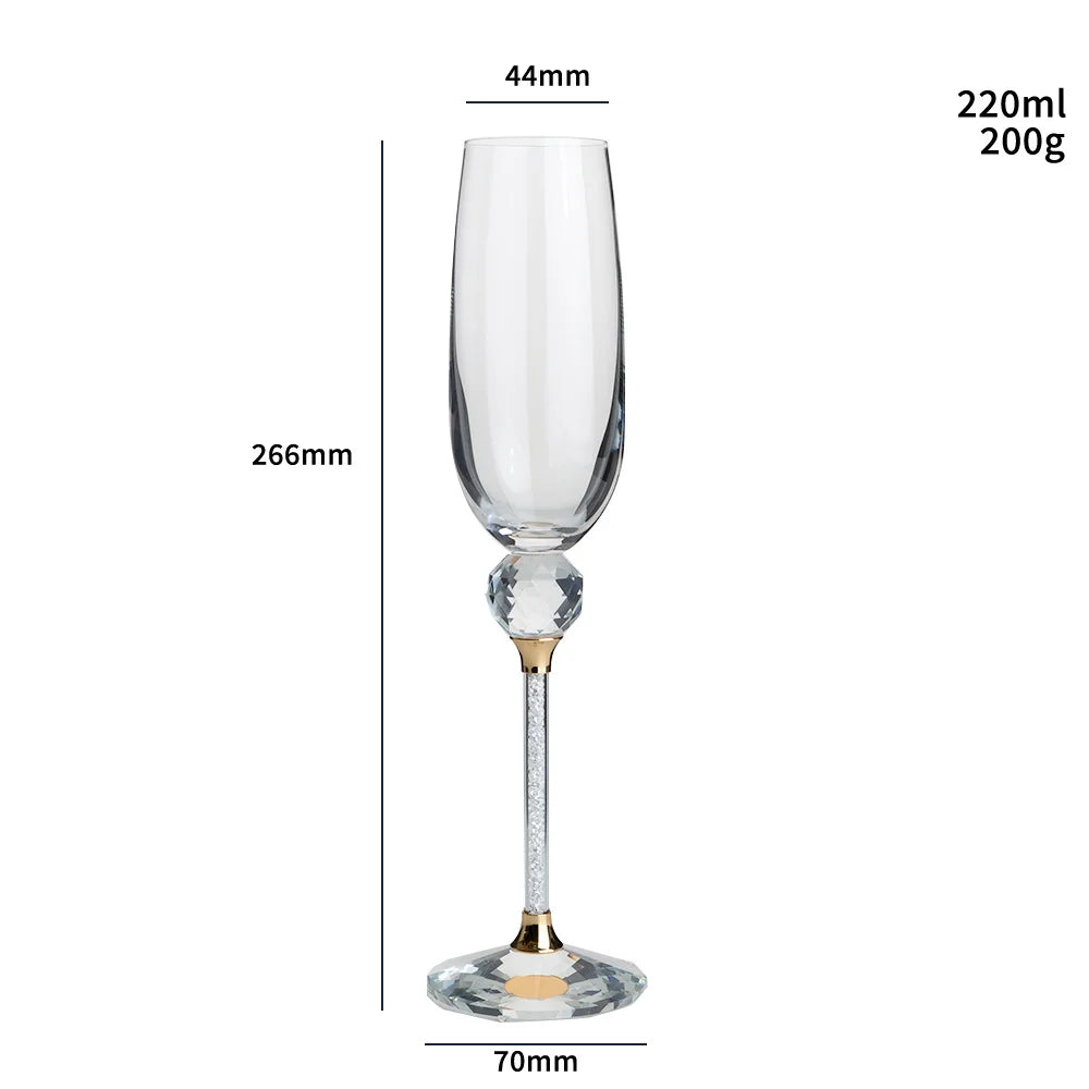 Conjunto 2 Taças 220ml Detalhes Dourado e Prata