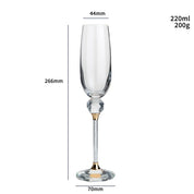 Conjunto 2 Taças 220ml Detalhes Dourado e Prata