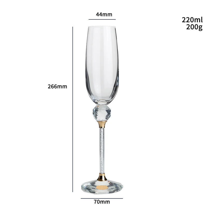 Conjunto 2 Taças 220ml Detalhes Dourado e Prata