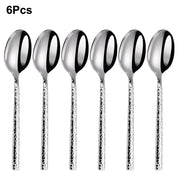Talheres Prata Martelado em Inox - 6pcs