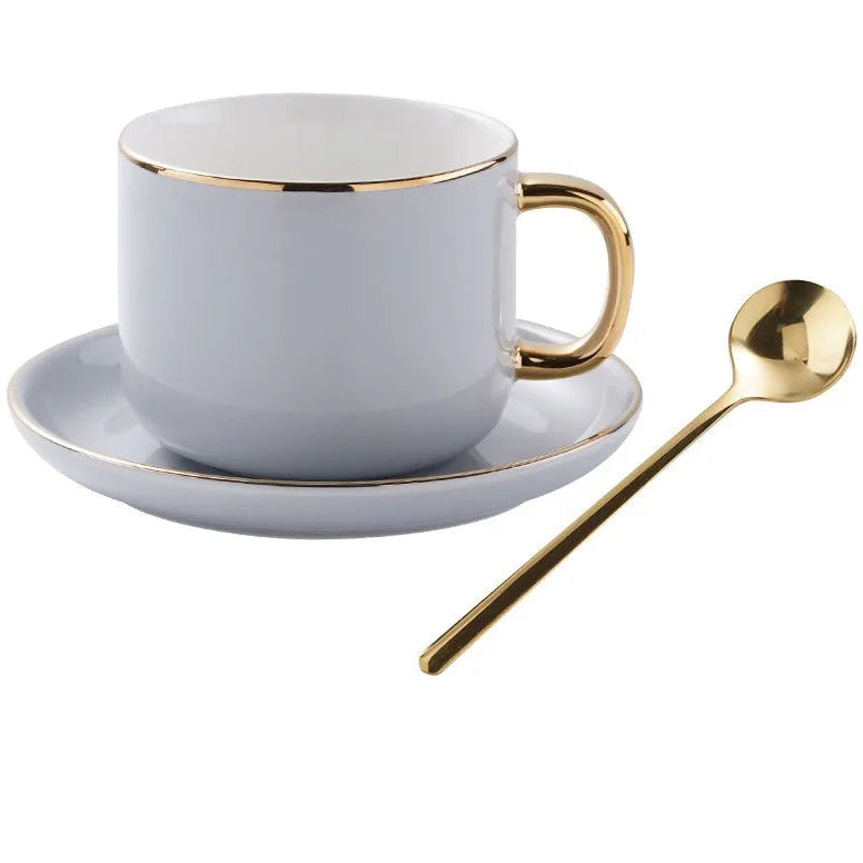Conjunto Luxuoso de Xícara de Chá de Cerâmica Europeia
