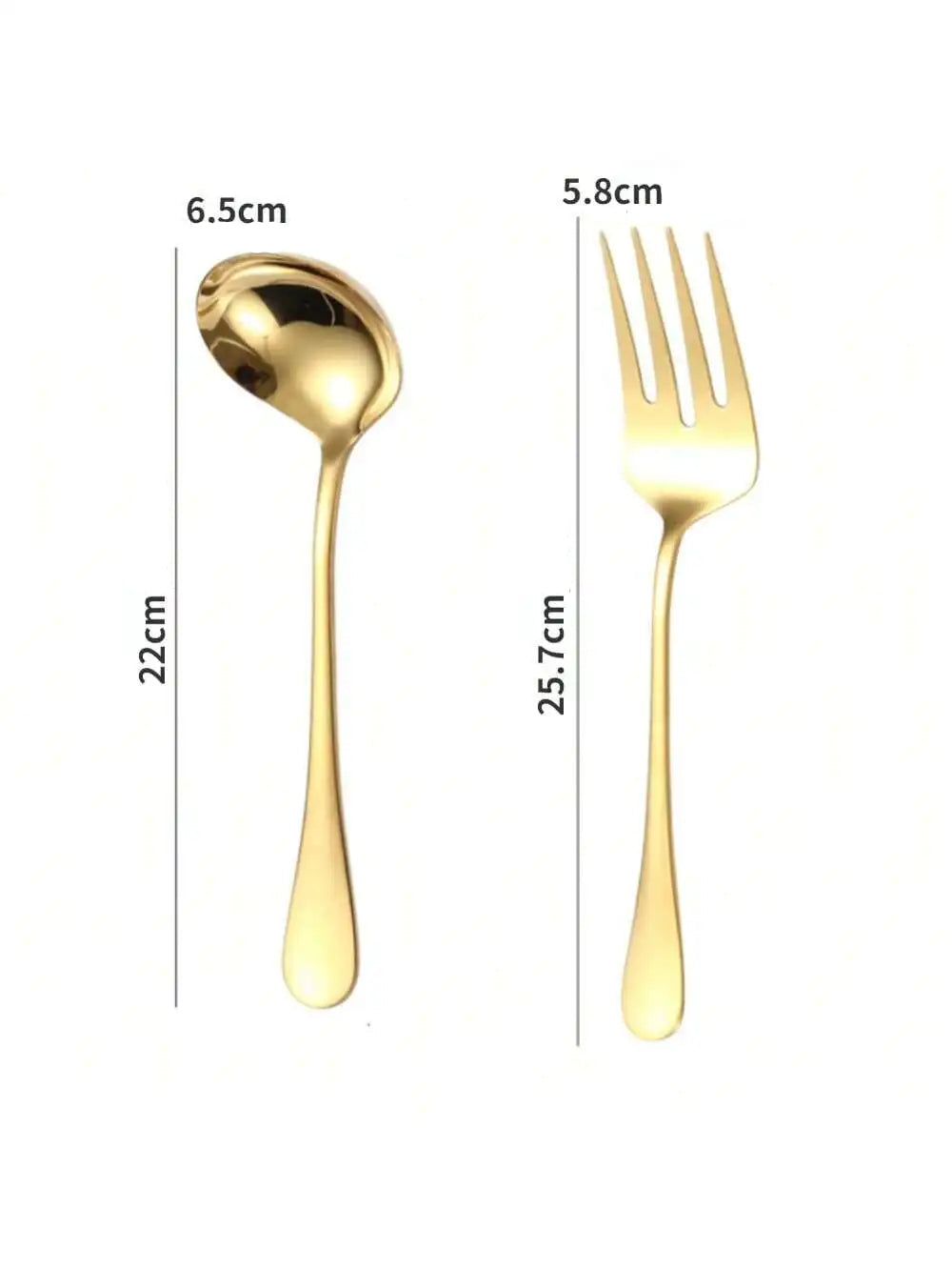 Kit de Utensílios de Cozinha em Aço Inox Dourado Luxo - 2PCS