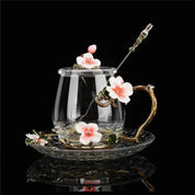 Caneca Flores Esmaltada de Vidro 5 Modelos