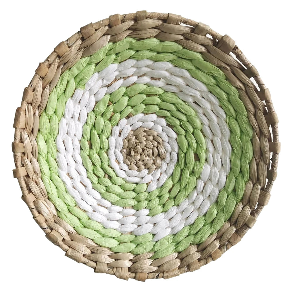 Seagrass Woven Wall Basket para Decoração de Casa, Natural Boho Fruit Bowl, Rattan Pendurado, Ornamentos Decorativos, Sala Artesanato