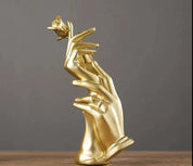 Escultura Abstrata Mãos e uma Rosa