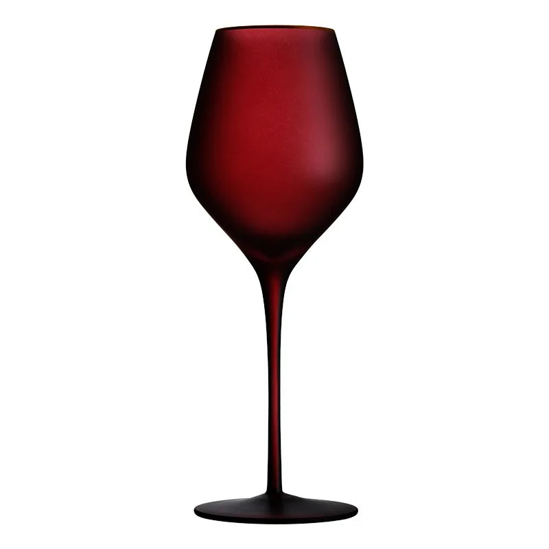 Taça de Cristal Fosco Nórdico com Elegante Borda Dourada