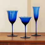 Taças de Cristal Azul Safira para Vinho e Coquetéis