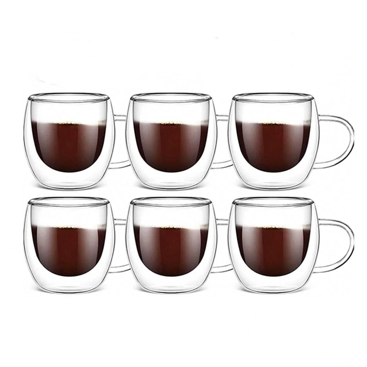 Jogo Mini Canecas 6 Pcs 100ml de Vidro