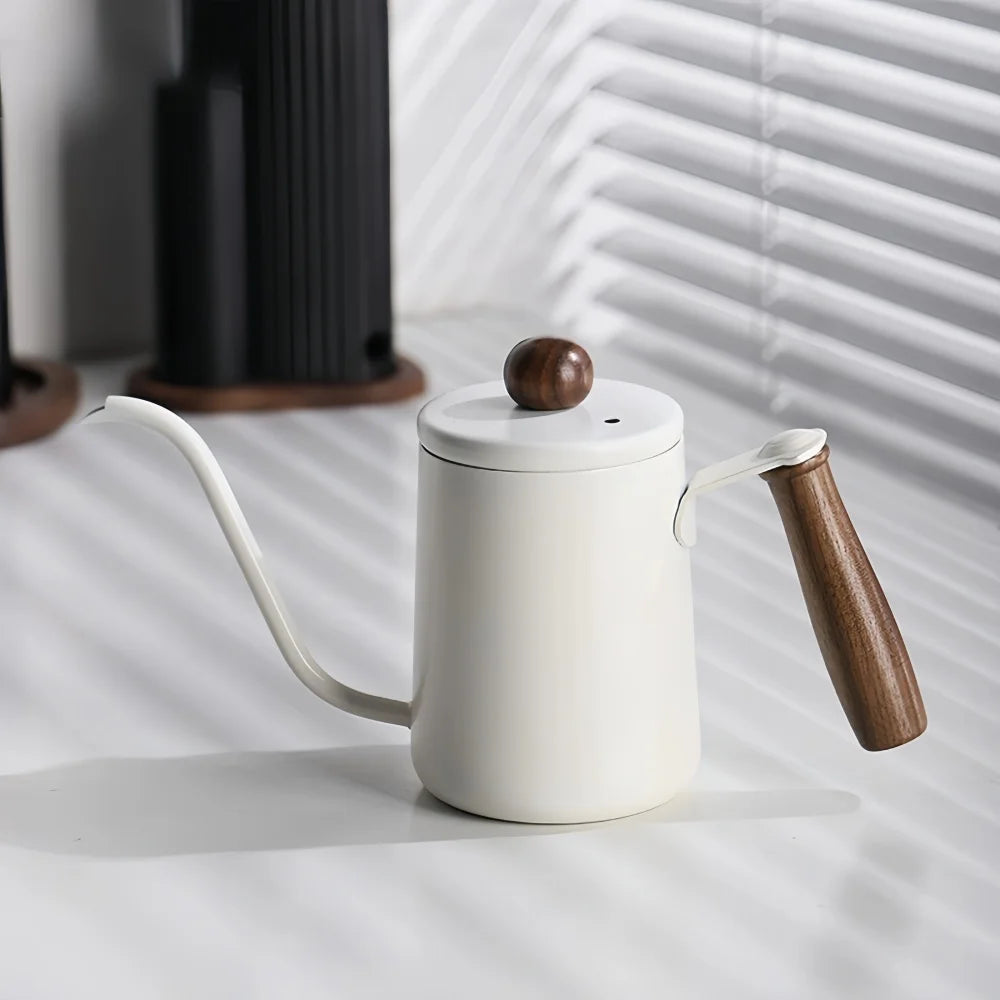 Bule para Café Sofisticado em Aço Inoxidável com Cabo de Madeira 350ml ou 600ml