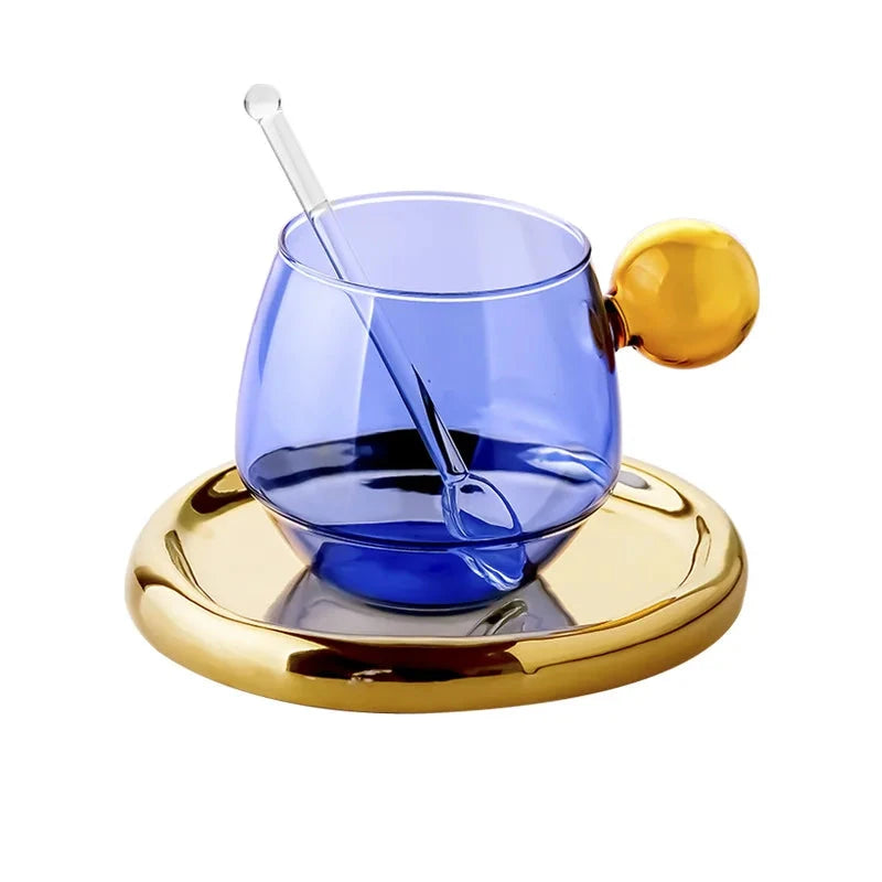 Xícara Criativa Colors de Vidro Transparente 6 Modelos