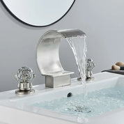 Torneira De Bacia De Banheiro De Cristal Misturador De Água Quente E Fria Torneira De Guindaste, Tapware Generalizada, 3 Buracos, Tipo C