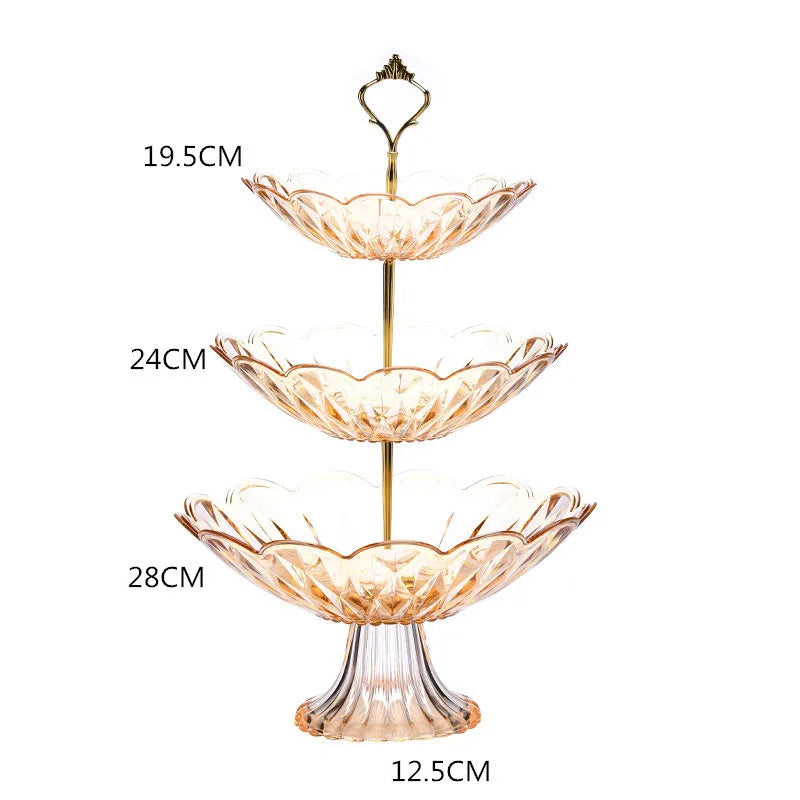 Fruteira Decorativa Dourada com 3 Cestas