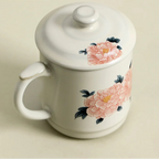 Caneca de Chá Peônia em Cerâmica - 400ml
