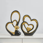 Dois Corações Adorno em Cerâmica