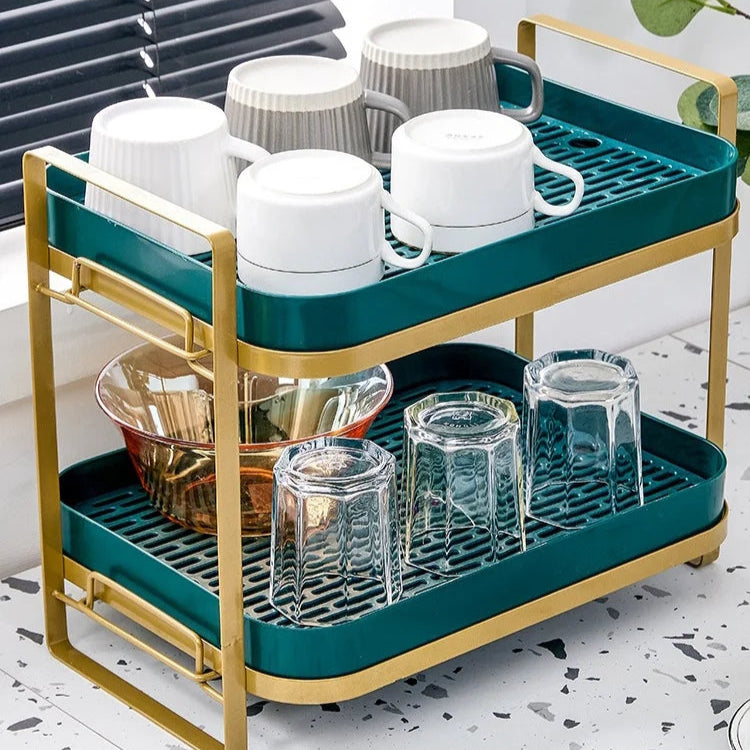 Suporte para Utensílios de Cozinha com Bandeja Removível