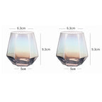 Copo Hexagonal de Vidro Colorido 320ml para Bebidas Nobres