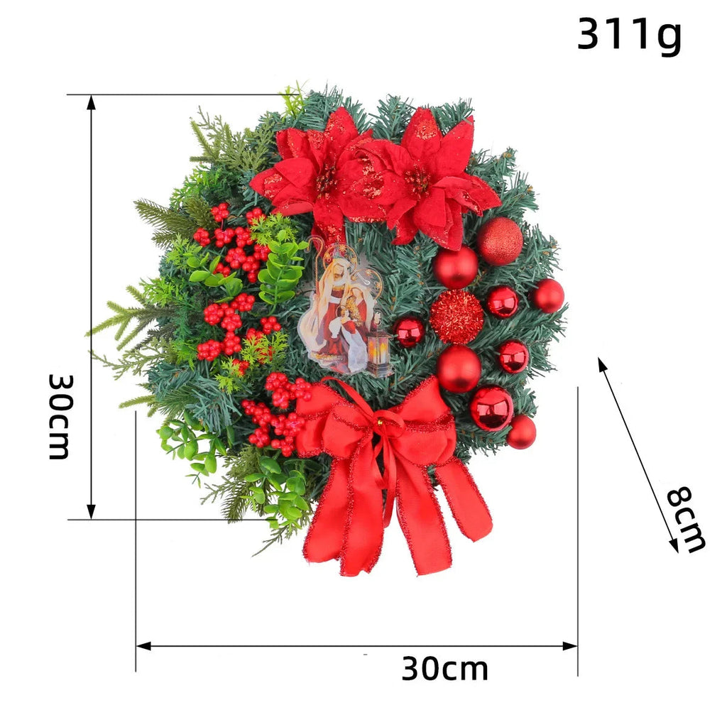 2025 guirlanda de natal jesus cristo com luz vermelha/dourada guirlanda porta feliz natal ornamento navidad ao ar livre decoração de festa de ano novo