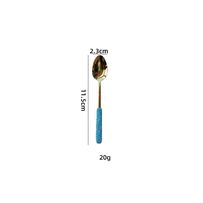 Talheres Blue com Strass Individual e Kit 3 ou 4 pcs