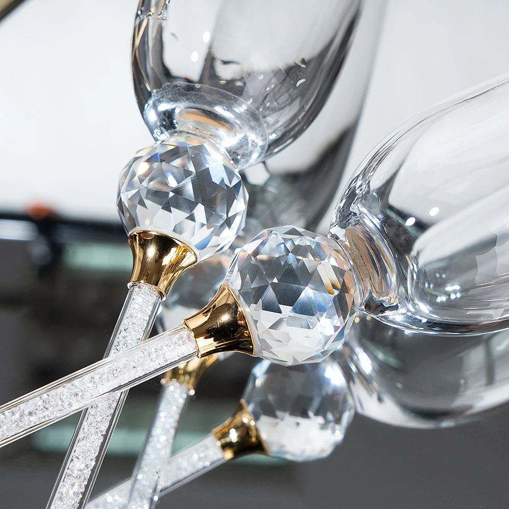 Conjunto 2 Taças 220ml Detalhes Dourado e Prata